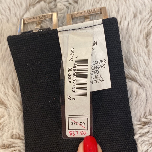 Anne Klein  Genuine Leather Patent & Cotton Canvas